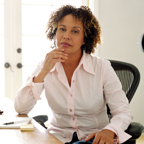 Serious Black Woman Thinking